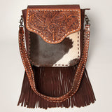 American Darling Cross Body Hand Tooled Hair On Genuine Leather Women Bag Western Handbag Purse