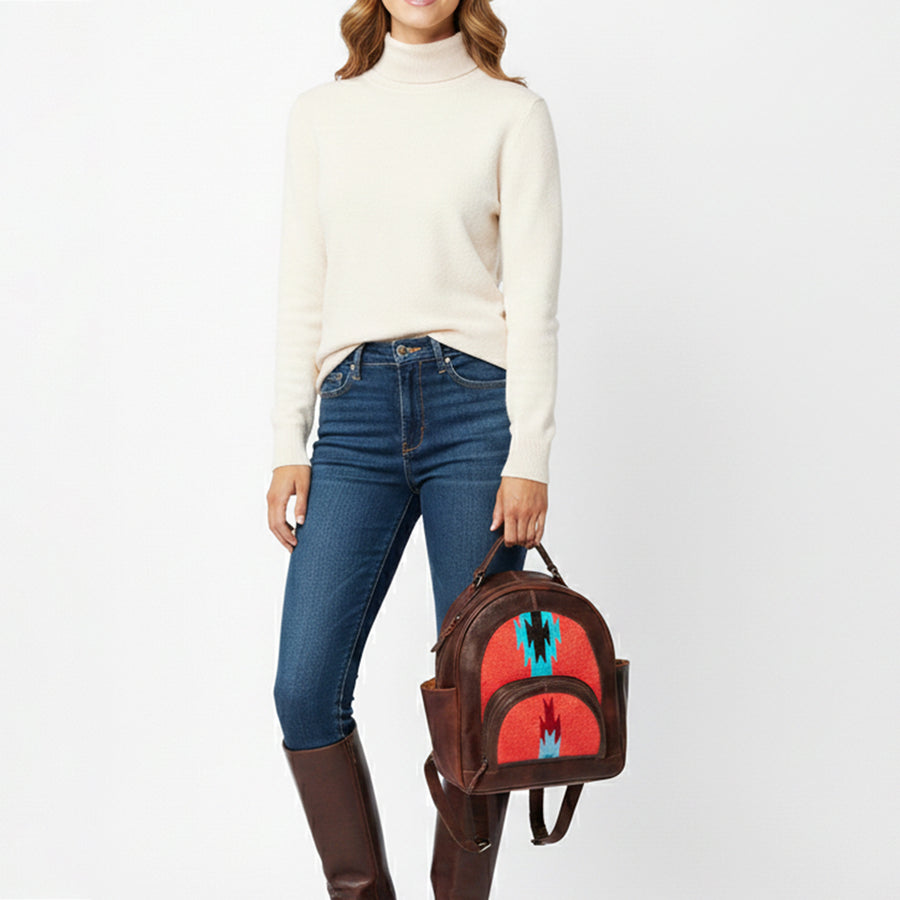 American Darling Backpack Saddle Blanket Genuine Leather Women Bag Western Handbag Purse