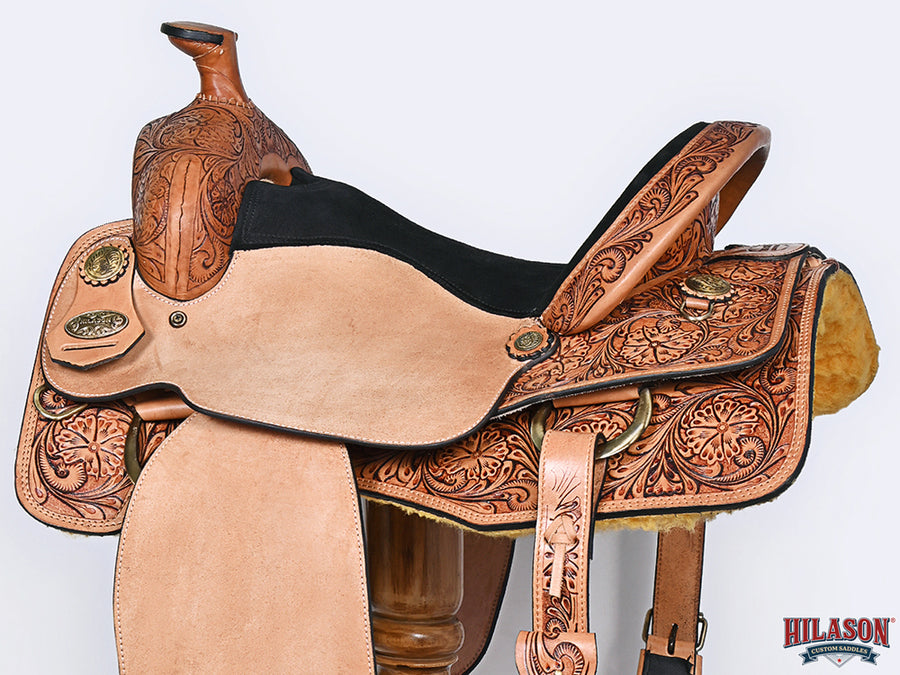 HILASON Western Horse Saddle Leather Ranch Roping Cowboy | Treeless for Horses Skirting