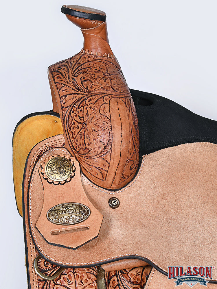 HILASON Western Horse Saddle Leather Ranch Roping Cowboy | Treeless for Horses Skirting