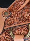 HILASON Western Horse Saddle Leather Ranch Roping Cowboy | Treeless for Horses Skirting