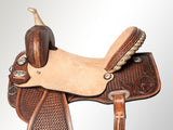 HILASON Western Horse Barrel Racing Saddle Trail American Leather Brown