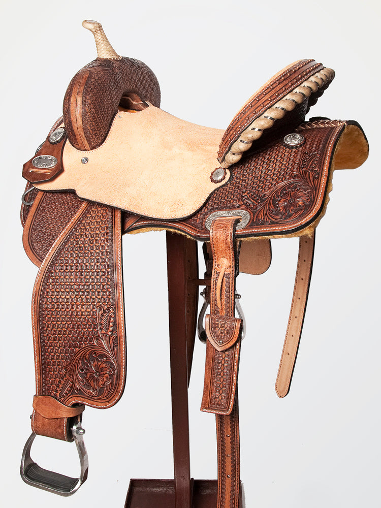 HILASON Western Horse Barrel Racing Saddle Trail American Leather | for Horses