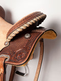 HILASON Western Horse Barrel Racing Saddle Trail American Leather Brown