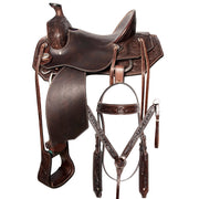15 In HILASON Western Horse Saddle Leather Ranch Roping Cowboy | Treeless for Horses Skirting