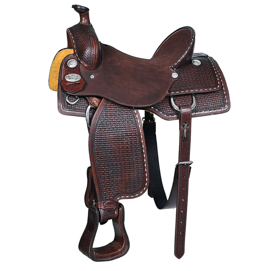 HILASON Western Horse Saddle Leather Ranch Roping Cowboy | Treeless for Horses Skirting