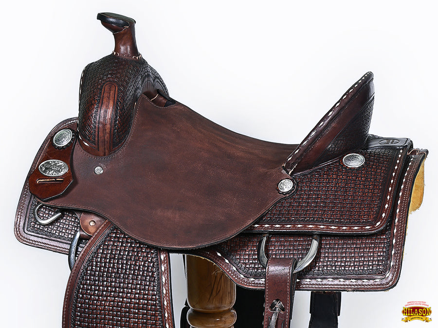 HILASON Western Horse Saddle Leather Ranch Roping Cowboy | Treeless for Horses Skirting