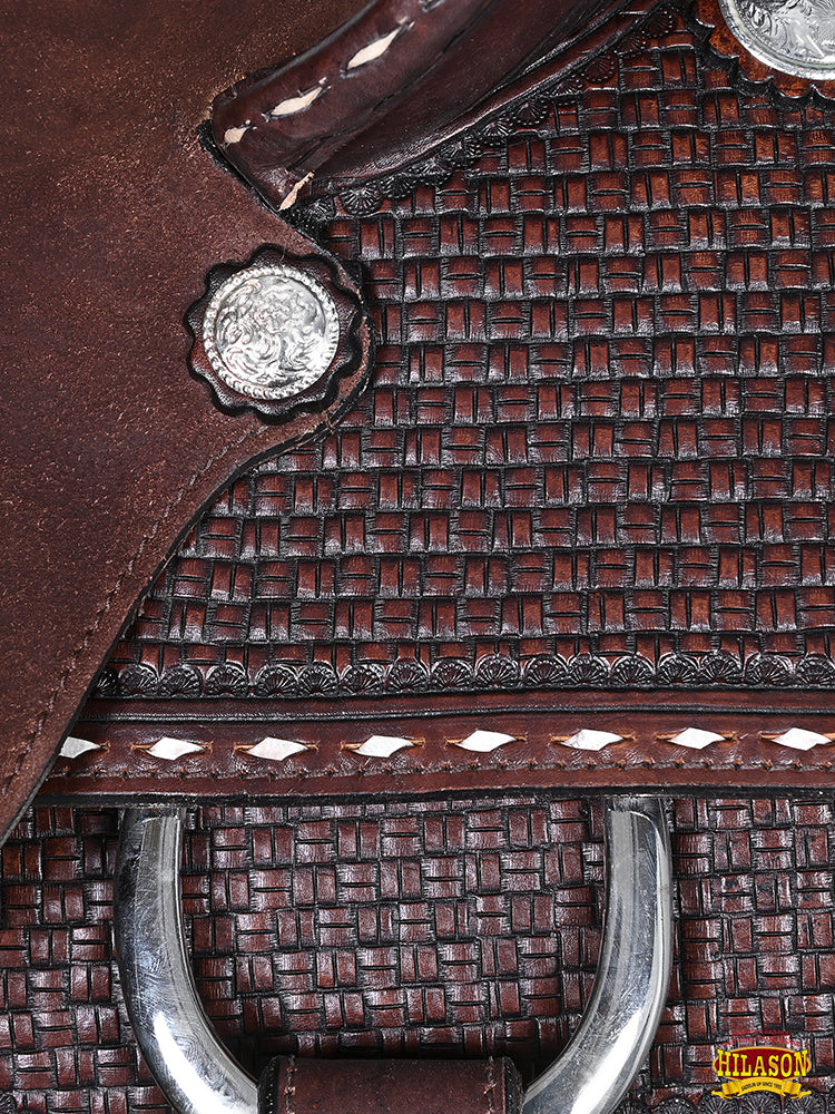HILASON Western Horse Saddle Leather Ranch Roping Cowboy | Treeless for Horses Skirting