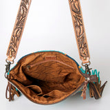 American Darling Signature Cross Body Bag Hand Tooled Floral Carved Leather Woven Saddle Blanket Fringes Genuine Leather