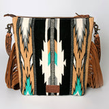 American Darling Cross Body Hand Tooled Saddle Blanket Genuine Leather