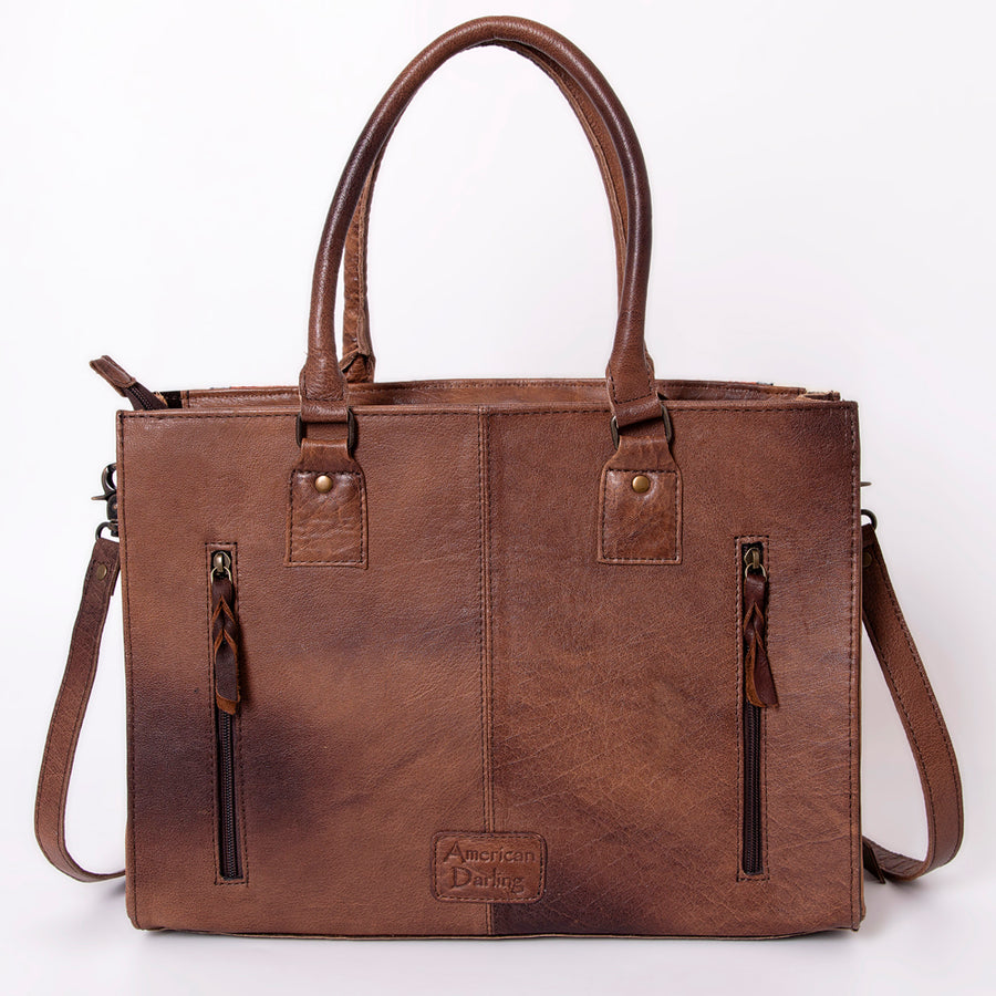 American Darling Tote Bag Hand Woven Saddle Blanket Genuine Leather Western Purse with YKK Zipper & Well-compartmentalized