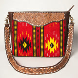 American Darling ADBGA257 Large Crossbody Hand Tooled Saddle Blanket Genuine Leather Women Bag Western Handbag Purse