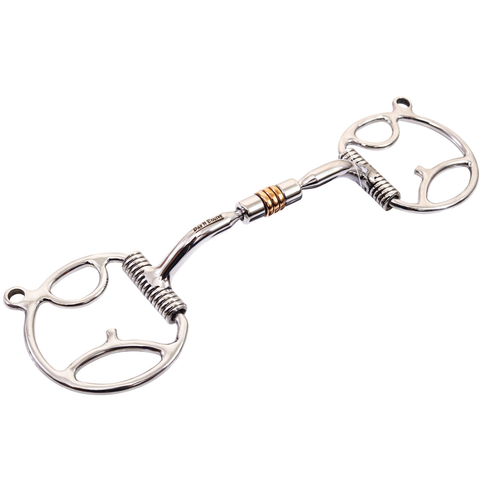 Bar H Equine Small Port Tongue Relief D Ring Horse Mouth  Snaffle Bit W/ Copper Roller|Copper Bits for Horses|Horse Bit |horse bits|snaffle Copper Bits for Horses|horse bits and bridles