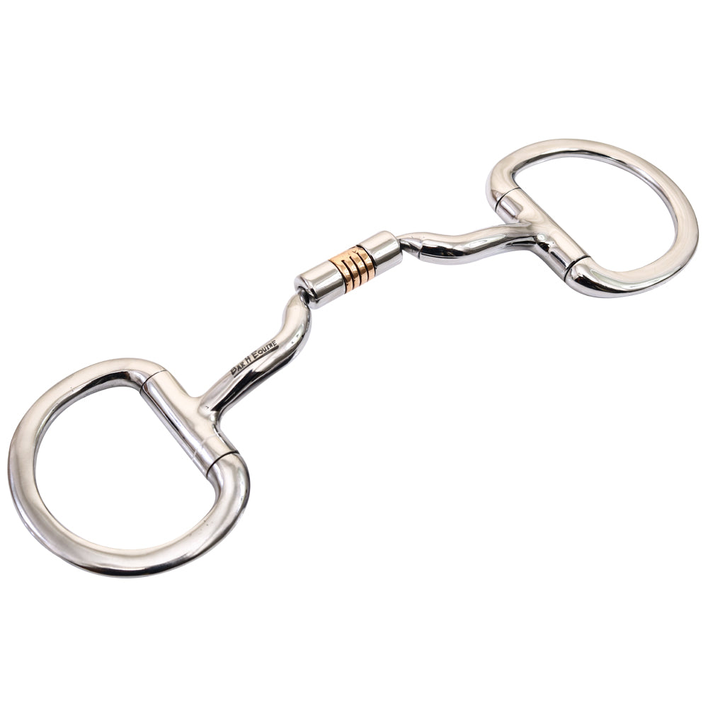 Bar H Equine Stainless Steel Port D Ring Snaffle Tongue Relief Bits