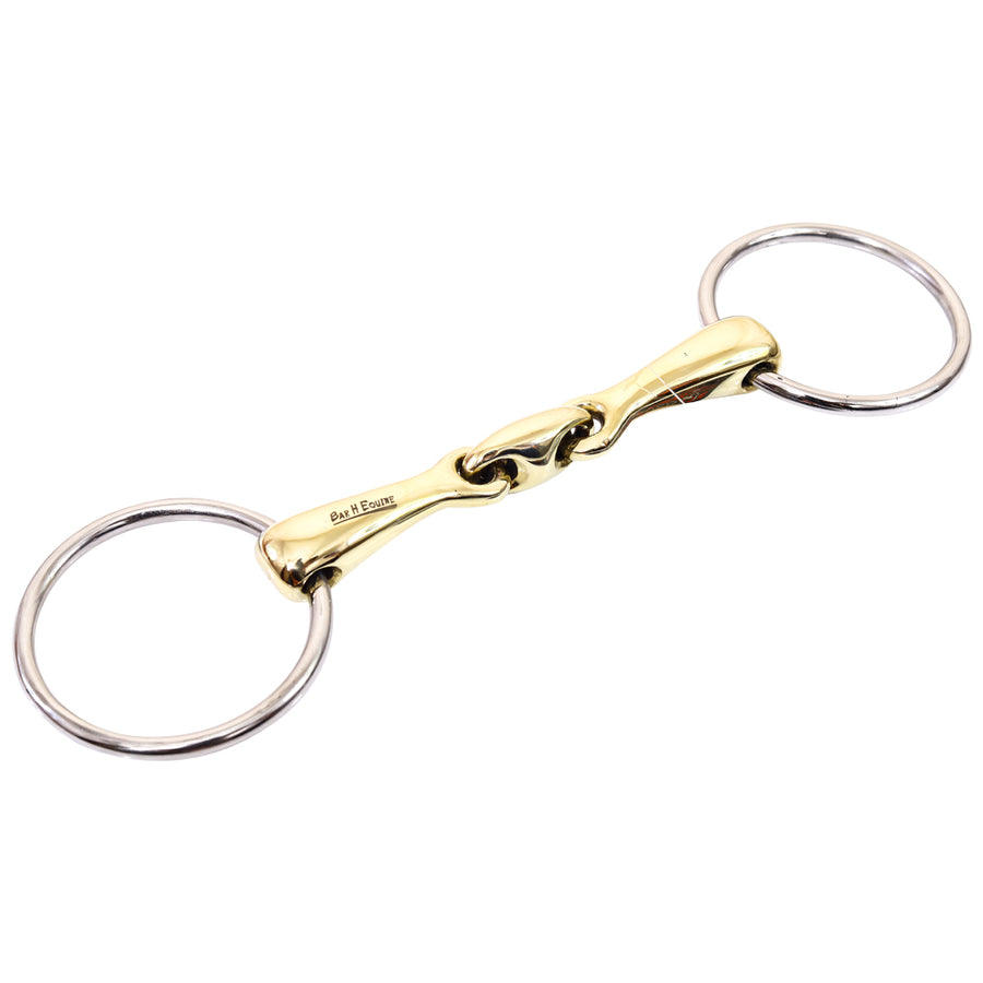 BAR H EQUINE O Ring French Link Snaffle Brass Mouth Bit | Bits for Horses Horse and bridles - Uhorse