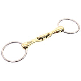 Bar H Equine Eggbutt O Ring French Link Snaffle Brass Mouth Bit