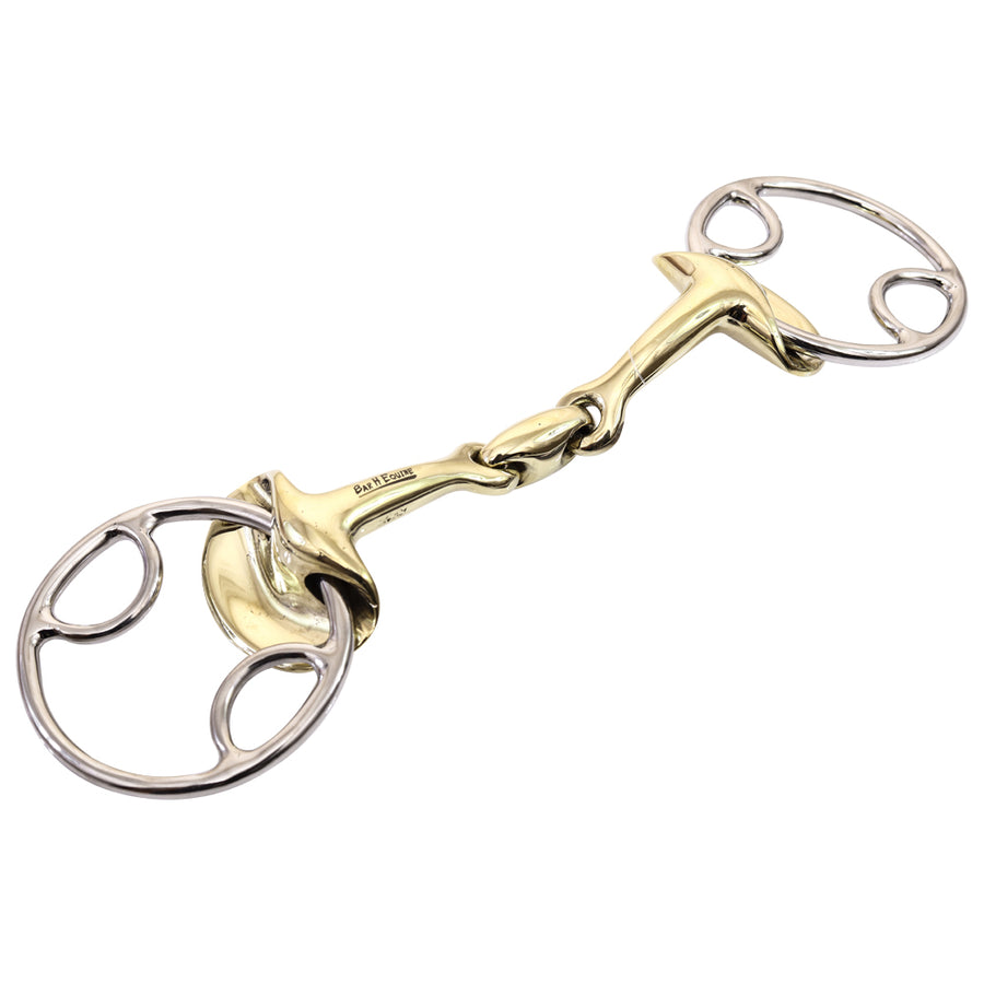 Bar H Equine Eggbbutt D Ring French Link Snaffle Brass Horse Mouth Bit | Bits for Horses and bridles