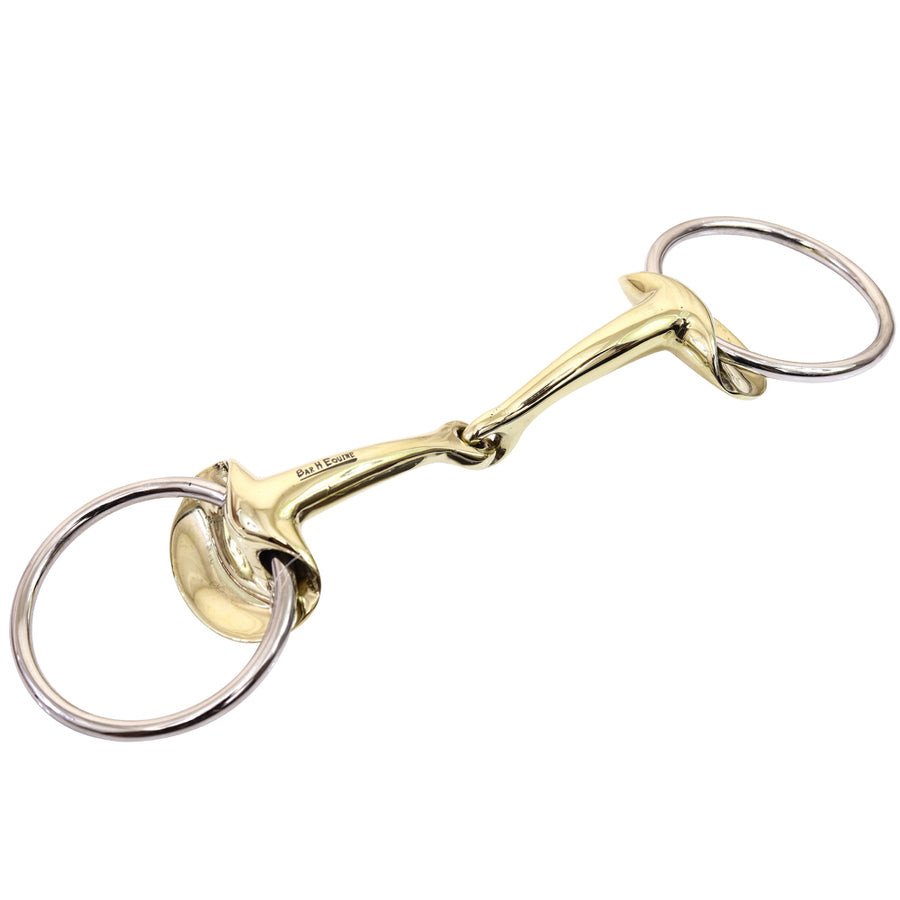 BAR H EQUINE Stainless Steel O Ring Broken Snaffle Brass Mouth Bit | Bits for Horses Horse and bridles - Uhorse