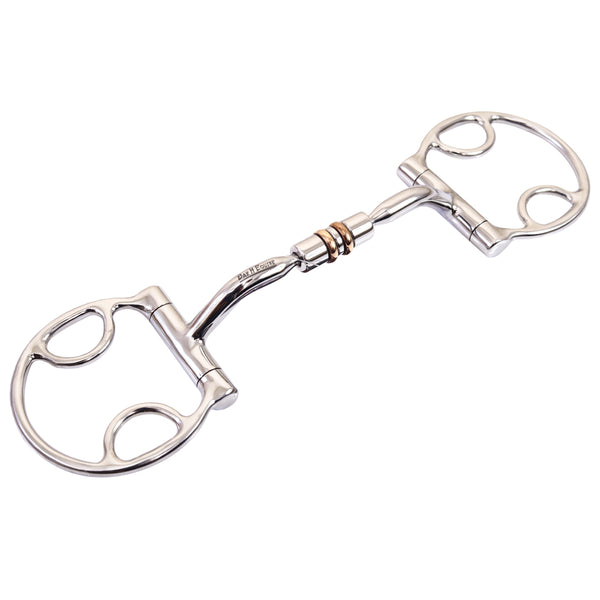 BAR H EQUINE D Ring Horse Snaffle Bit W/Roller Copper Mouth | Bits for Horses and bridles - Uhorse