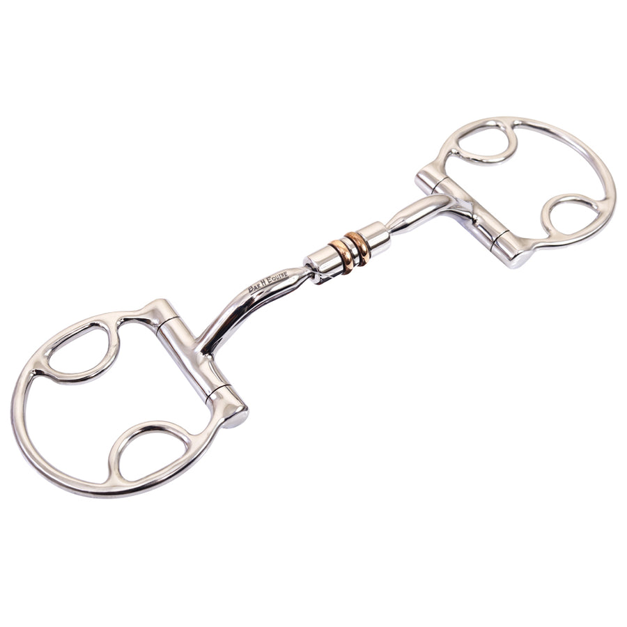 BAR H EQUINE D Ring Horse Snaffle Bit W/Roller Copper Mouth | Bits for Horses and bridles - Uhorse