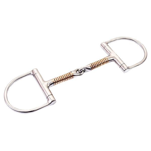 BAR H EQUINE D Ring Racing Snaffle Stainless Steel with Broken Mouth Copper - Uhorse