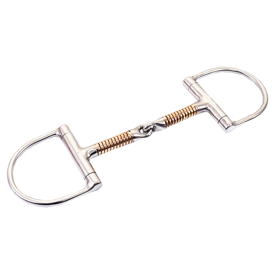 BAR H EQUINE D Ring Racing Snaffle Stainless Steel with Broken Mouth Copper - Uhorse