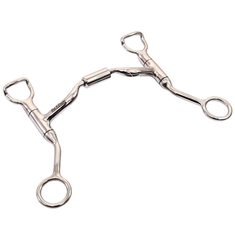 BAR H EQUINE Stainless Steel medium Port Shank Bit With 5 In Roller mouthpiece - Uhorse