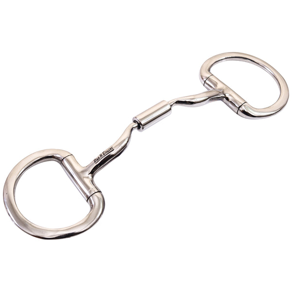 BAR H EQUINE Stainless Steel Medium Port D Ring W/Roller Snaffle Bit | Bits for Horses Horse Snaffle and bridles - Uhorse