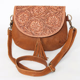 American Darling ADBGK129A Messenger Hand Tooled Genuine Leather Women Bag Western Handbag Purse