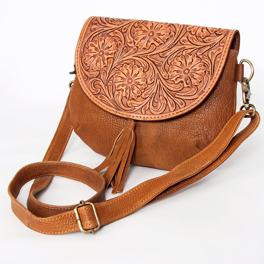 American Darling Messenger Hand Tooled Genuine Leather Western Women Bag Handbag Purse | Cute - Uhorse