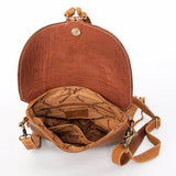 American Darling ADBGK134A Messenger Hand Tooled Hair On Genuine Leather Women Bag Western Handbag Purse