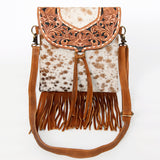 American Darling Messenger Hand Tooled Hair On Genuine Leather Women Bag Western Handbag Purse