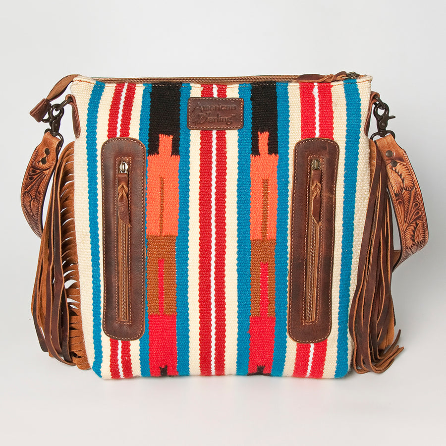 American Darling Signature Crossbody Hand Tooled Saddle Blanket Genuine Leather Women Bag Western Handbag Purse