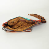 American Darling ADBG344AM Wristlet Hand Tooled Saddle Blanket Genuine Leather women bag western handbag purse