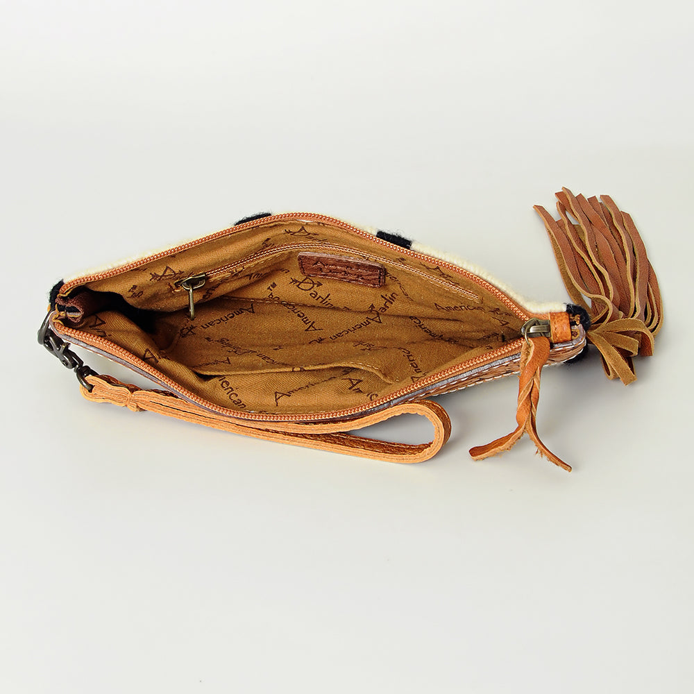 American Darling ADBG344AS Wristlet Hand Tooled Saddle Blanket Genuine Leather women bag western handbag purse