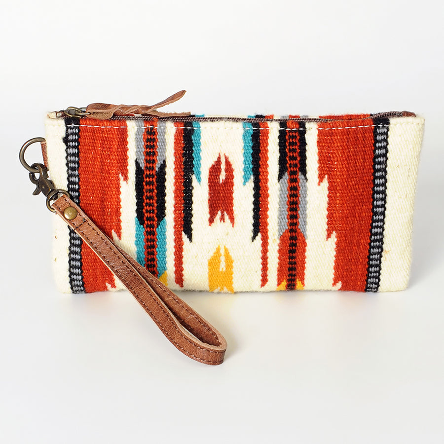 American Darling Wristlet Bag Handcrafted from Floral Embossed Damascus Genuine Leather with YKK Zipper and Wrist Strap