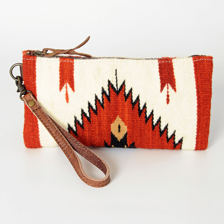 American Darling Wristlet Bag Handcrafted from Floral Embossed Damascus Genuine Leather with YKK Zipper and Wrist Strap