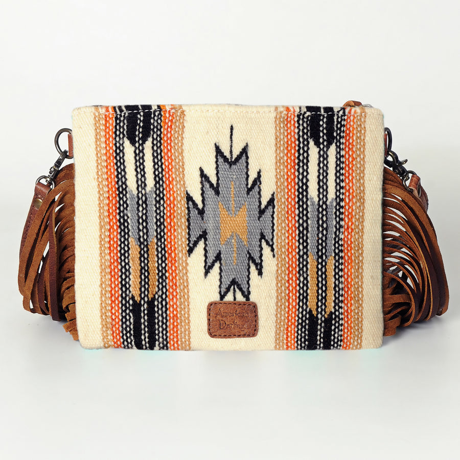 American Darling CrossBody Bag Saddle Blanket Fabric Genuine Leather Western Women Handbag Purse | for Cute Travel
