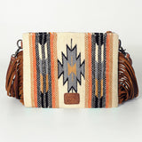 American Darling CrossBody Bag Saddle Blanket Fabric Genuine Leather Western Women Handbag Purse | for Cute Travel