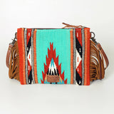 American Darling CrossBody Bag Saddle Blanket Fabric Genuine Leather Western Women Handbag Purse | for Cute Travel