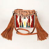 American Darling CrossBody Bag Saddle Blanket Fabric Genuine Leather Western Women Handbag Purse | for Cute Travel