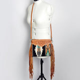 American Darling CrossBody Bag Saddle Blanket Fabric Genuine Leather Western Women Handbag Purse | for Cute Travel