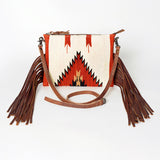 American Darling CrossBody Bag Saddle Blanket Fabric Genuine Leather Western Women Handbag Purse | for Cute Travel