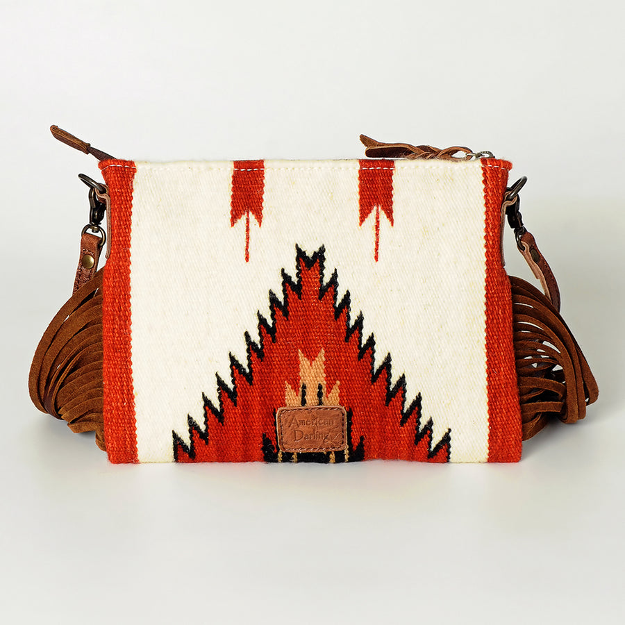American Darling CrossBody Bag Saddle Blanket Fabric Genuine Leather Western Women Handbag Purse | for Cute Travel