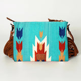 American Darling Cross Body Hand Tooled Saddle Blanket Genuine Leather