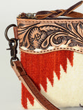American Darling ADBG344BE Wristlet Hand Tooled Saddle Blanket Genuine Leather women bag western handbag purse