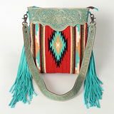 American Darling Cross Body Hand Tooled Saddle Blanket Genuine Leather Women Bag Western Handbag Purse