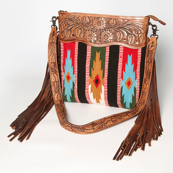 American Darling Signature Crossbody Hand Tooled Saddle Blanket Genuine Leather women bag western handbag purse - Uhorse