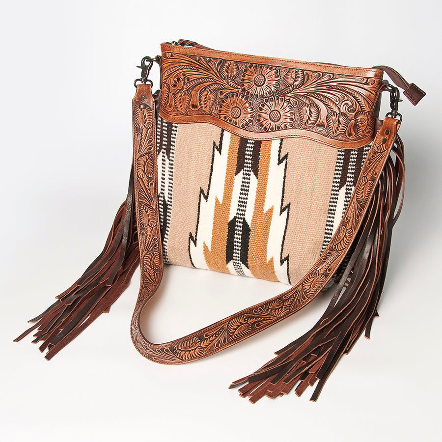 American Darling Signature Crossbody Hand Tooled Saddle Blanket Genuine Leather women bag western handbag purse - Uhorse