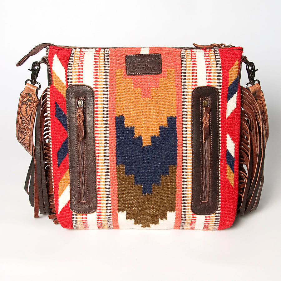 American Darling Signature Crossbody Hand Tooled Saddle Blanket Genuine Leather women bag western handbag purse